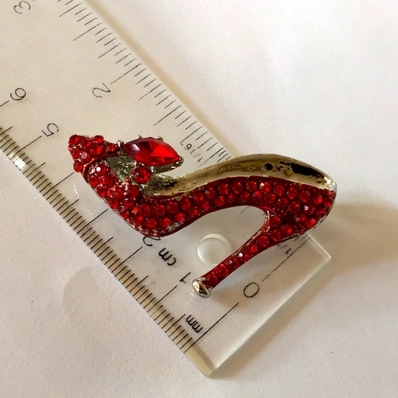 🍏50% OFF/3+...Rhinestone Red High Heel Brooch - Picture 6 of 6